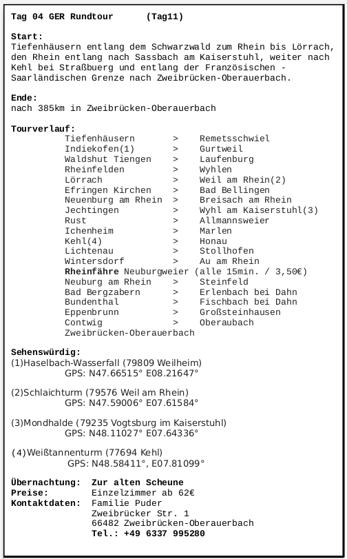 Info zu Tag 4